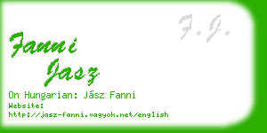fanni jasz business card